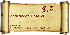 Zadravecz Pamina névjegykártya